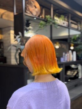 ヴァイス 渋谷店(VAICE) 派手髪デザインカラー オレンジ×イエロー