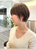 大人ラフウェーブ外ハネボブダークブラウンスウィングショート