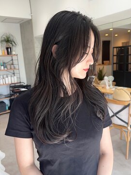 ディーエックス ウエスト(Dxxxx WEST) 韓国レイヤー ブリーチなしカラー/イルミナカラー/韓国/前髪