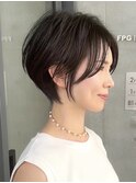 大人ショート/ひし形シルエット/前髪長め/耳掛け/30代・40代