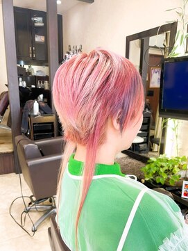 美容室 スピリチュアル ハート(SPIRITUAL HEART) ブリーチオン 「ピンクミックス」カラー