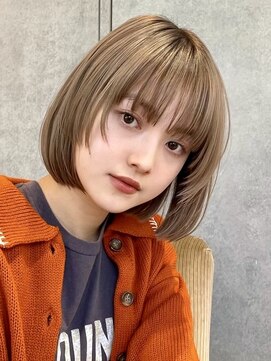 アンドレイ 表参道(andrey) デザインカラー/レイヤーカット/ウェットヘア/オリーブベージュ