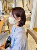 大人女性 艶ボブボルドーカラー☆小林