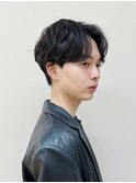 メンズセンターパート×ニュアンスパーマ×韓国マッシュ