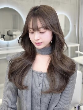 フォンズ(FONS) 上品韓国くびれヘア＊グレージュカラー透明感カラー顔周りカット