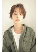 くせ毛風パーマ　ショート　ハイライト　白髪ぼかし　代官山