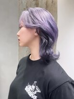ソル 栄矢場町(SOL) ウルフカットウェーブミディアムラベンダーカラーレイヤーカット