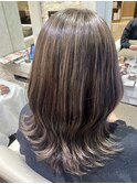 透明感たっぷり☆白髪ぼかしハイライトカラー