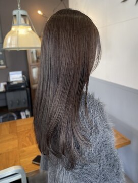 ブラウン(Brown) ブリーチなしアッシュグレー