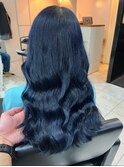 縮毛矯正.レイヤーカット.ブルーブラック.髪質改善. 黒髪