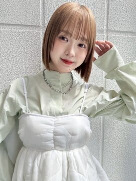 アール 横浜(R) 【MOMO】ミルクティーベージュ・ボブ・ブリーチ