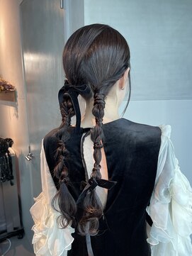 シャルムバイケンジ(Charm.by KENJE) 【ツインポニーテール】結婚式/銀座/ヘアセット/アレンジ