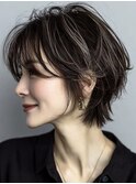 【40代50代60代】ひし形ショートボブ／白髪ぼかし／髪質改善
