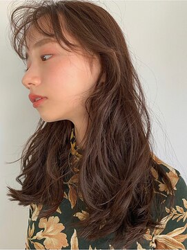 顔まわりカット/レイヤーカット/ロング/ブラウンベージュ