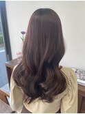 春の美髪◎暖色ブラウン艶カラーロング×ブリーチなし