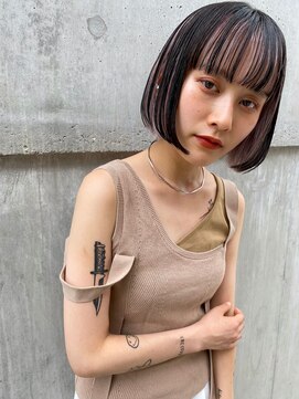 ガレージ バイ グリーン 原宿 表参道(Garage by green) 【loki】インナーカラー×ボブ