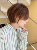 ショート×ハイライト白髪ぼかし×シルキーベージュ[心斎橋]