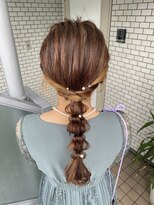 編み下ろし　ローポニー　ポニーテール