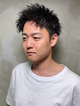 ディスイズバーバーサード(THIS IS BARBER 3rd) ツイストスパイラルパーマ　ツーブロック　アップバング