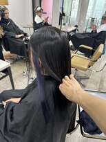 アジールヘア 所沢プロペ通り店(agir hair) ブルーラベンダーインナーカラーイメチェン前髪ケアブリーチ所沢