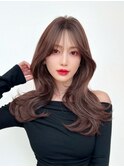 韓国ヘア　2wayバング  レイヤーカット くびれヘア  顔周り/