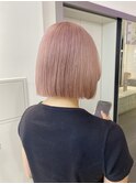 ダブルカラーピンクベージュケアブリーチハイトーン