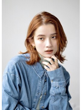 シェリアン 大井町(Chelien) 大人可愛いウルフレイヤーボブ　アプリコットオレンジ