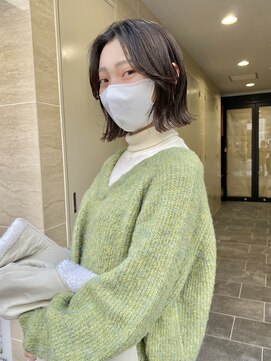 スニュウ(snuw) 切りっぱなしボブマロンベージュラベンダーミルクティ