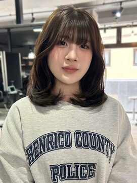 ゲームバイアランスミシー 心斎橋(GAME by Alan Smithee) 【Shiori】オリーブベージュ/透明感/レイヤーカット/韓国ヘア