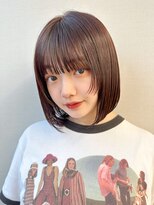 サンド 名古屋(sand)&nbsp;ホワイトグレージュミニウルフデジタルパーマチェリーブラウン