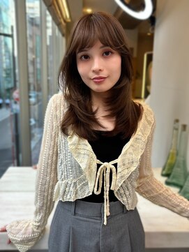 アロン(Allons Ginza) 大人可愛いバブみレイヤー/くびれヘア/アプリコットオレンジ