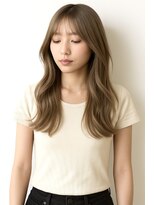 アラレ(ARARE)&nbsp;韓国風ロングレイヤー×ミルクティーベージュ
