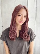 ナル 宇都宮(nalu)&nbsp;ピンクベージュのセミウェットカールスタイル