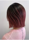 ショート/切りっぱなしボブ/グラデーション