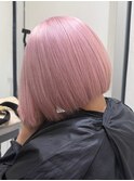18282ピンクミルクティーベージュレイヤーボブシャギーカット