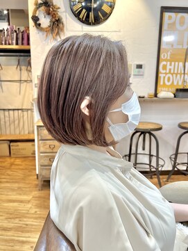 ワン エイティー ディグリース 恵比寿(180°One Eighty Degrees.) 長めボブ/白髪ぼかし/ハイライト/結べるボブ/30代/40代/50代