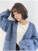 レイヤーボブ/くびれカット/ハッシュカット/オリーブカラー