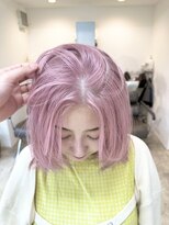 ヲタク(wotaku.) ピンクベージュピンクミルクティーペールピンクダブルカラーボブ