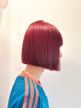 テン 栄店(tenn) チェリーピンク/ワンレンボブ/暖色カラー【kuroda】