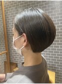 大人マッシュショート丸みショート黒髪ショートベリーショート