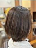 絶壁解消/ひし形/くびれ/斜めバング/60代50代40代/ミセスヘア4A