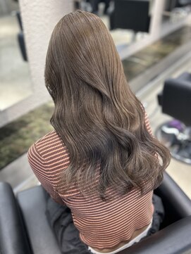 ペレ 栄店(PELE) デザインカラー/レイヤーカット/ウェットヘア/オリーブベージュ