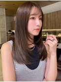 セミロング30代40代ストレートレイヤー前髪なし前髪あり表参道