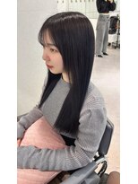 ユーフォリア 渋谷グランデ(Euphoria SHIBUYA GRANDE) グレージュ ラベンダーカラー 艶髪 黒髪ストレート YUKI