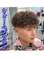 ルースト 心斎橋店(ROOST)&nbsp;スキンフェード/USカール/ブラウンカラー