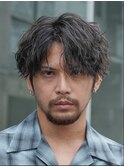 渋谷緩め波巻きスパイラルパーマシャドウパーマセンターパート