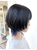 インナーカラー/ネイビーブルー/ショートウルフ/ショートカット