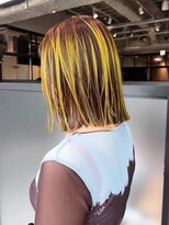 アルバム 渋谷パルコ(ALBUM)&nbsp;おくれ毛ブリーチデザインカラーショートボブ_ba559232