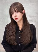 韓国風レイヤーカット顔まわりくびれオルチャン堀江