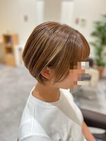 ミツマル イオンモール京都桂川店(MITSUMARU)&nbsp;大人ハイライト×丸みショートボブ